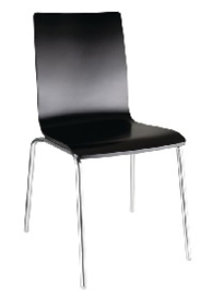 GR345 -Bolero stoel met vierkante rug zwart - 4 stuks