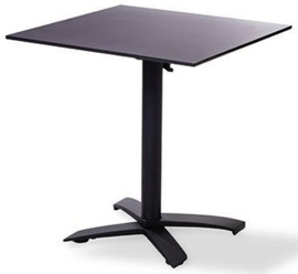 11003 + 1077 -  X Cross low black party terrastafel zwart tafelblad met een aluminium onderstel 70 x 70 cm