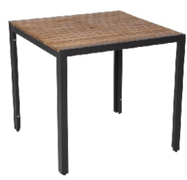 DS152 -Bolero vierkante stalen en acaciahouten tafel 80x80cm