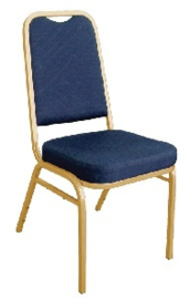 DL015 -Bolero stapelstoel met vierkante rugleuning blauw