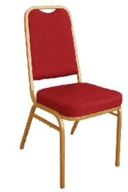 DL016 -Bolero stapelstoel met vierkante rugleuning rood (4 stuks)