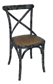 GG654 -Bolero houten stoel met gekruiste rugleuning black wash