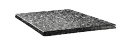 DR907 -Topalit vierkant tafelblad zwart graniet -Afmeting: 70x70cm