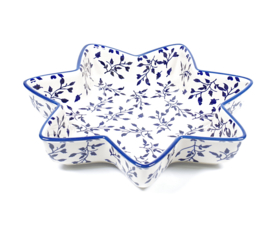 Ovenschaal ster large - blaadjes blauw