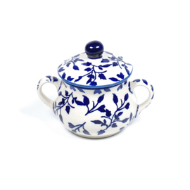 Suikerpot - blaadjes blauw