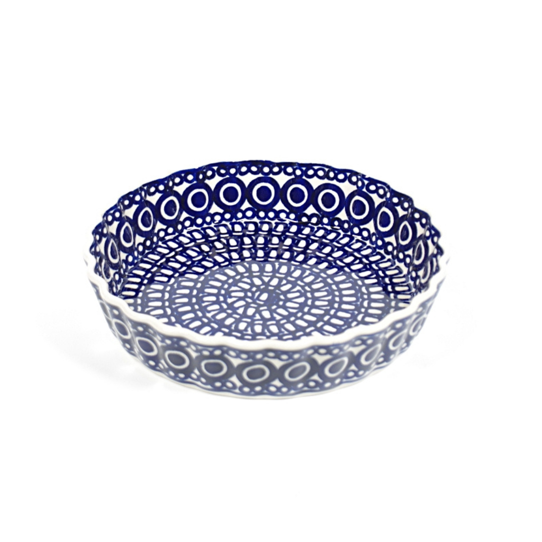 Quiche schaal 19cm - blauw retro