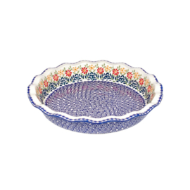 Ovenschaal rond met golfrand 32cm - goudsbloem