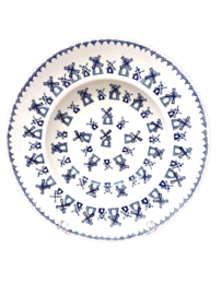 Pasta bord 29 cm - molen blauw