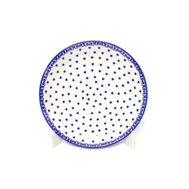 Ontbijtbord - hartjes klein blauw
