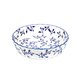 Quiche schaal 19cm - blaadjes blauw