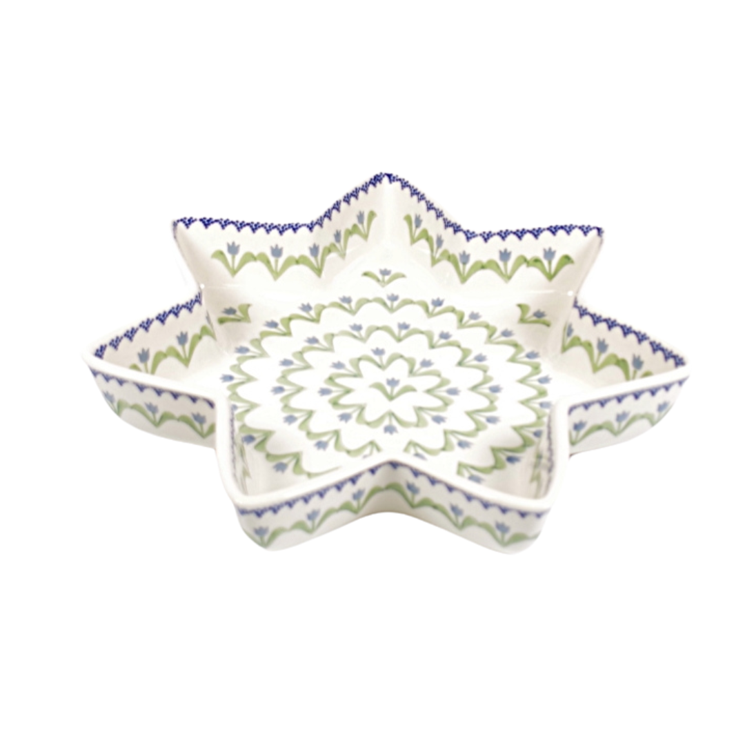 Ovenschaal ster large - tulp blauw
