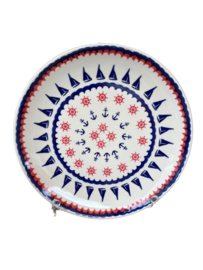 Dinerbord - bootje blauw