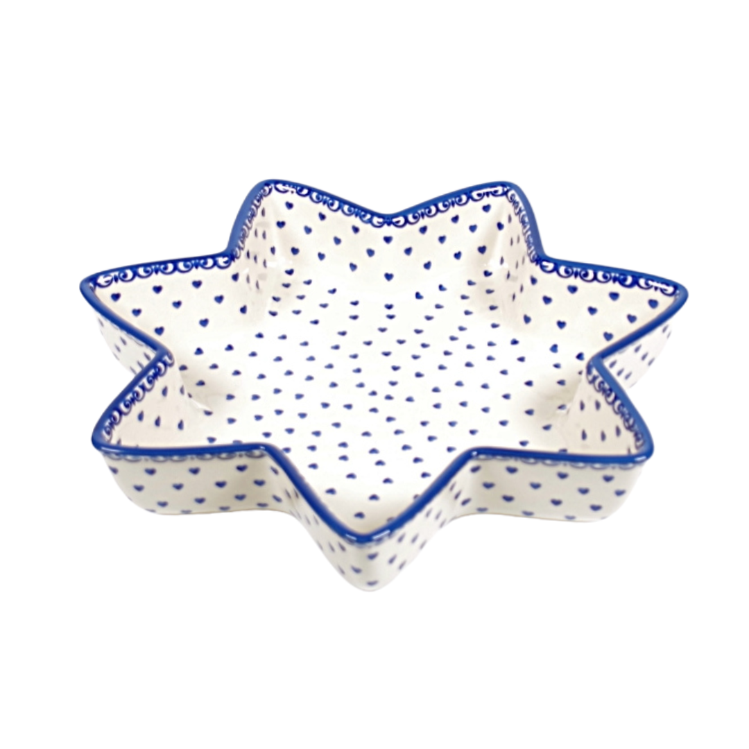 Ovenschaal ster large - hartjes klein blauw
