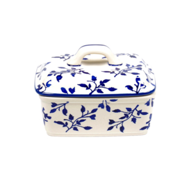 Botervloot large - blaadjes blauw