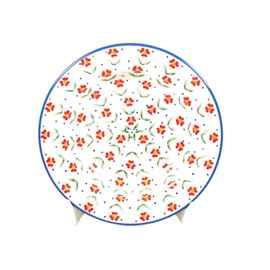 Dinerbord - vergeet mij niet rood