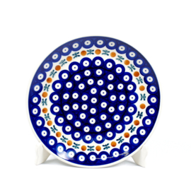 Dinerbord - blauw oogje met strik