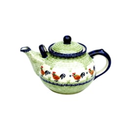 Theepot 2,2 liter unikat - haan bruin