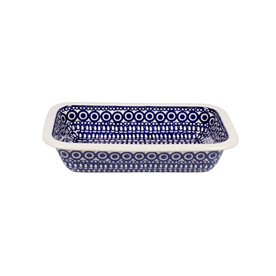 Ovenschaal diep langwerpig - blauw retro