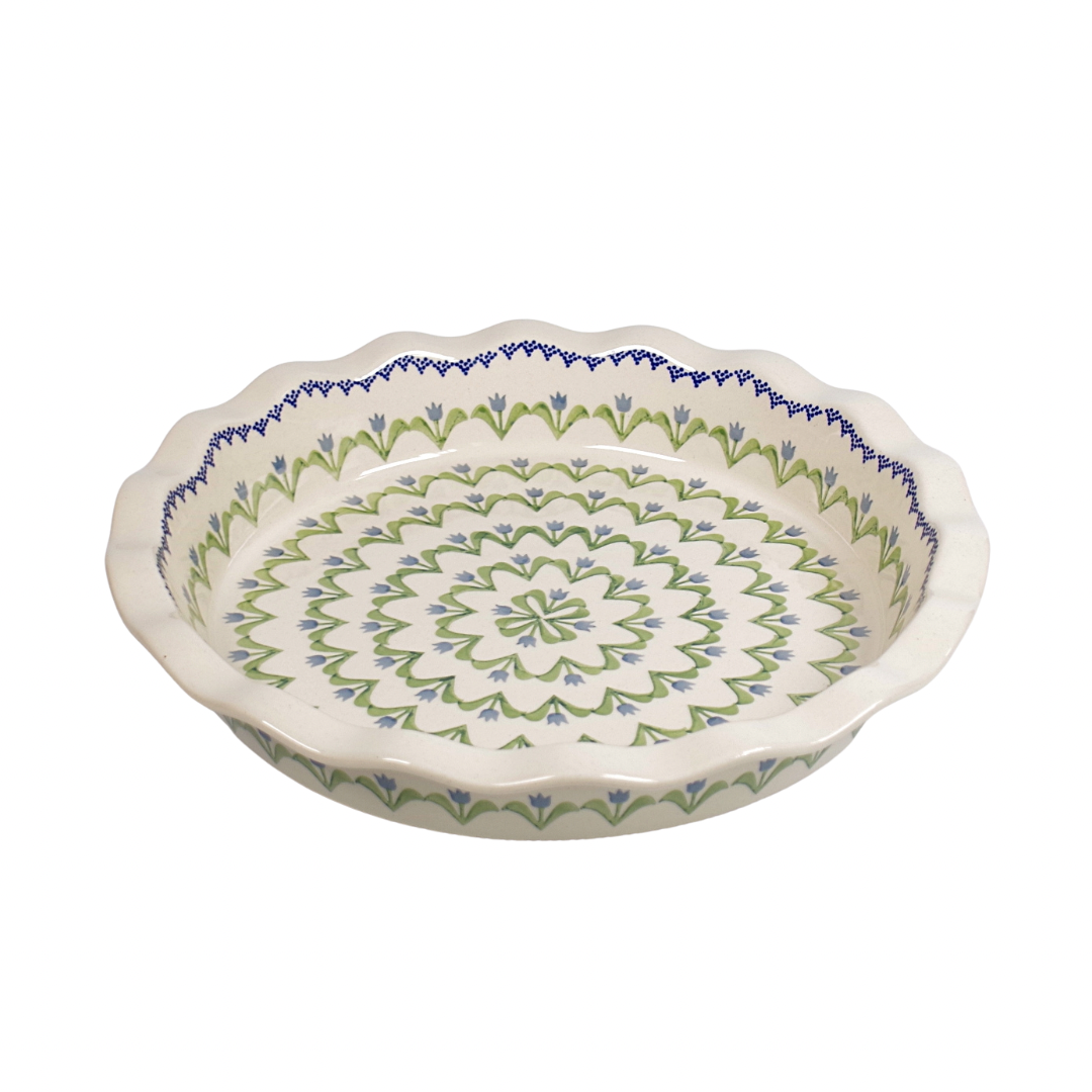 Ovenschaal rond met golfrand 32cm - tulp blauw