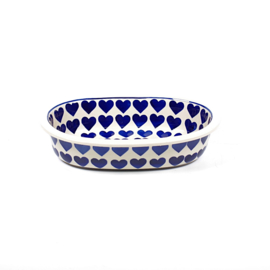 Ovenschaal ovaal 24cm - hartje groot blauw