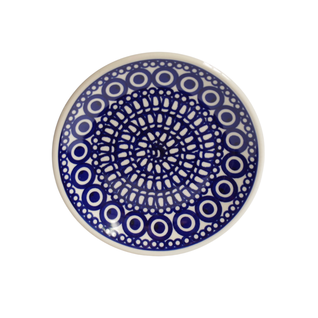 Gebakbordje - blauw retro