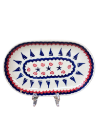 Bord oval 23 cm - bootje blauw