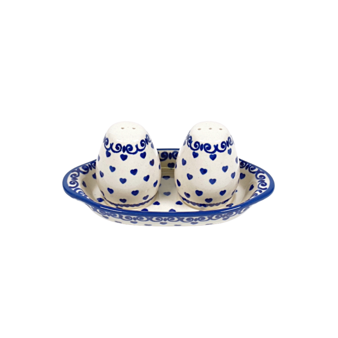 Peper & Zout stel - hartjes klein blauw
