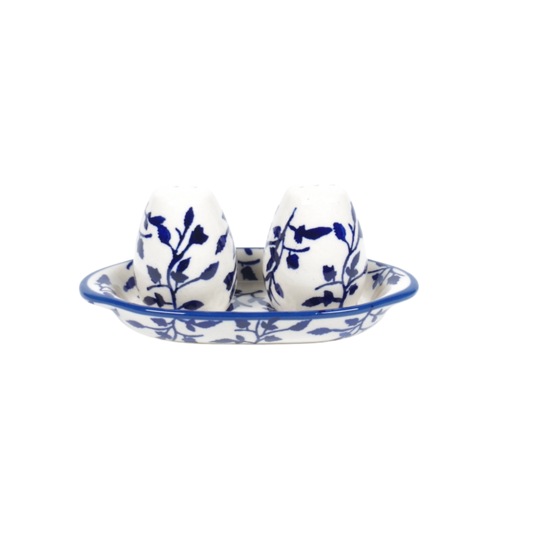 Peper & Zout stel - blaadjes blauw