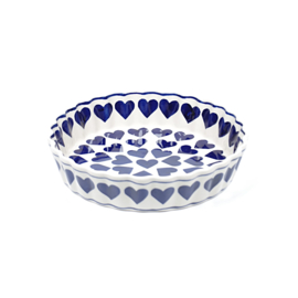 Quiche schaal 19cm - hartje groot blauw