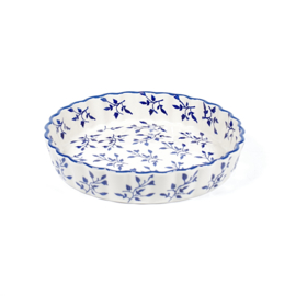 Quiche schaal 23cm - blaadjes blauw