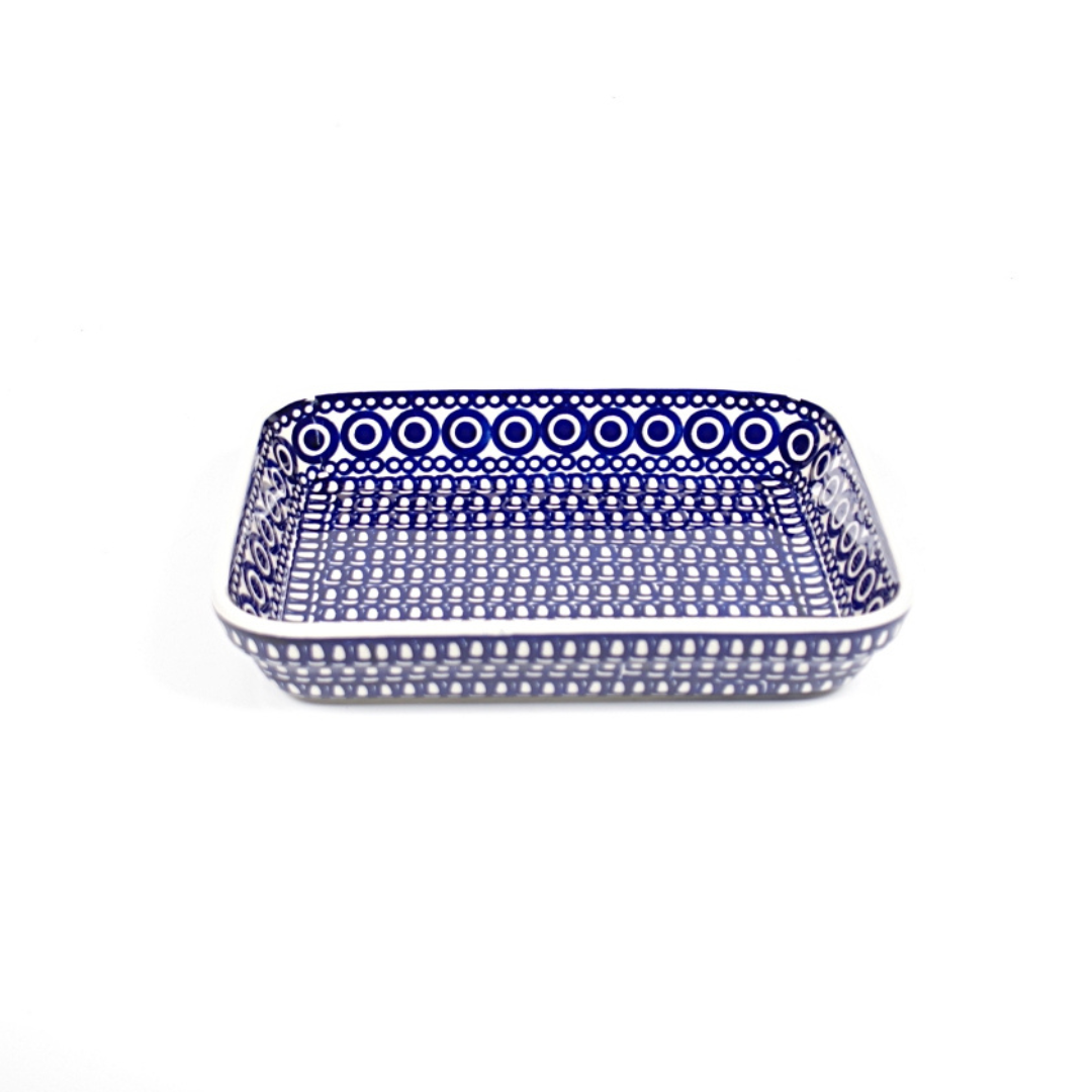 Ovenschaal ondiep small - blauw retro
