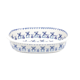 Ovenschaal ovaal 24cm - molen blauw