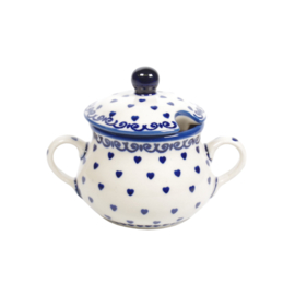 Suikerpot - hartjes klein blauw