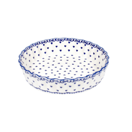 Quiche schaal 23cm - hartje klein blauw