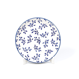 Dinerbord - blaadjes blauw