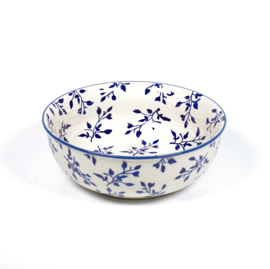 Schaal 22cm - blaadjes blauw