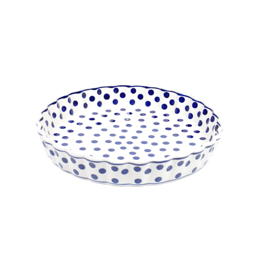 Quiche schaal 26cm - stip blauw