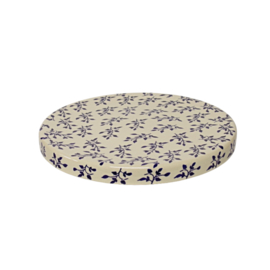 Taartschaal op voet 32cm - blaadjes blauw