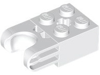 Technic, Brick Modified 2 x 2 with Ball Socket and Axle Hole - Straight Forks with Round Ends and Closed Sides