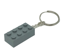 Dark Bluish Gray Brick 2x4 sleutelhanger