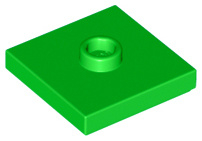 Bright Green Plate, Modified 2 x 2 with Groove and 1 Stud in Center (Jumper)