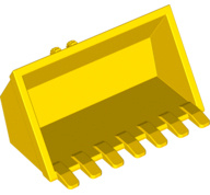 Vehicle, Digger Bucket 7 Teeth 3 x 6 with Locking 2 Finger Hinge