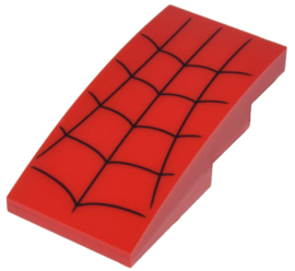 Slope, Curved 4 x 2 with Black Spider Web Pattern