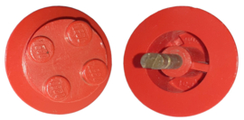 Train Wheel with 2 x 2 Stud Center, Beveled Tread and Cam Axle for Motor