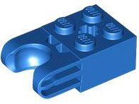 Technic, Brick Modified 2 x 2 with Ball Socket and Axle Hole - Straight Forks with Round Ends and Closed Sides