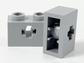 Technic, Brick 1 x 2 with Axle Hole (+ Shape) and Inside Side Supports