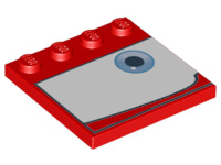 Tile, Modified 4 x 4 with Studs on Edge with Eye on White Background Pattern Model Left Side