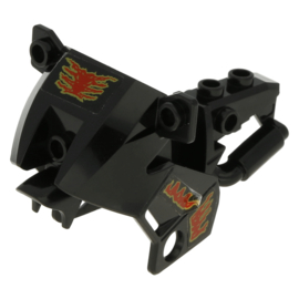Motorcycle Fairing, City with Red and Yellow Flames Pattern on Both Sides (Stickers) - Set 7993