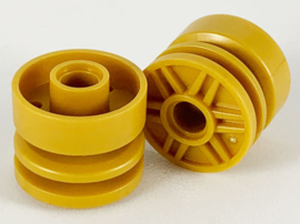 Wheel 18mm D. x 14mm with Pin Hole, Fake Bolts and Shallow Spokes