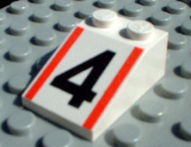 Slope 33 3 x 2 with Black Number 4 and Red Stripes Pattern